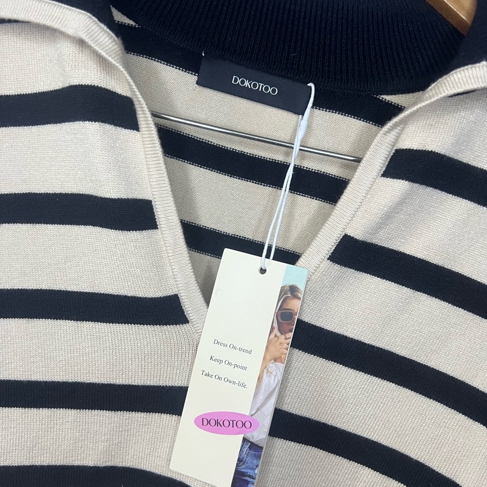 Dokotoo Striped Sweater Tunic/Dress NWT Size Large - Picture 2 of 5